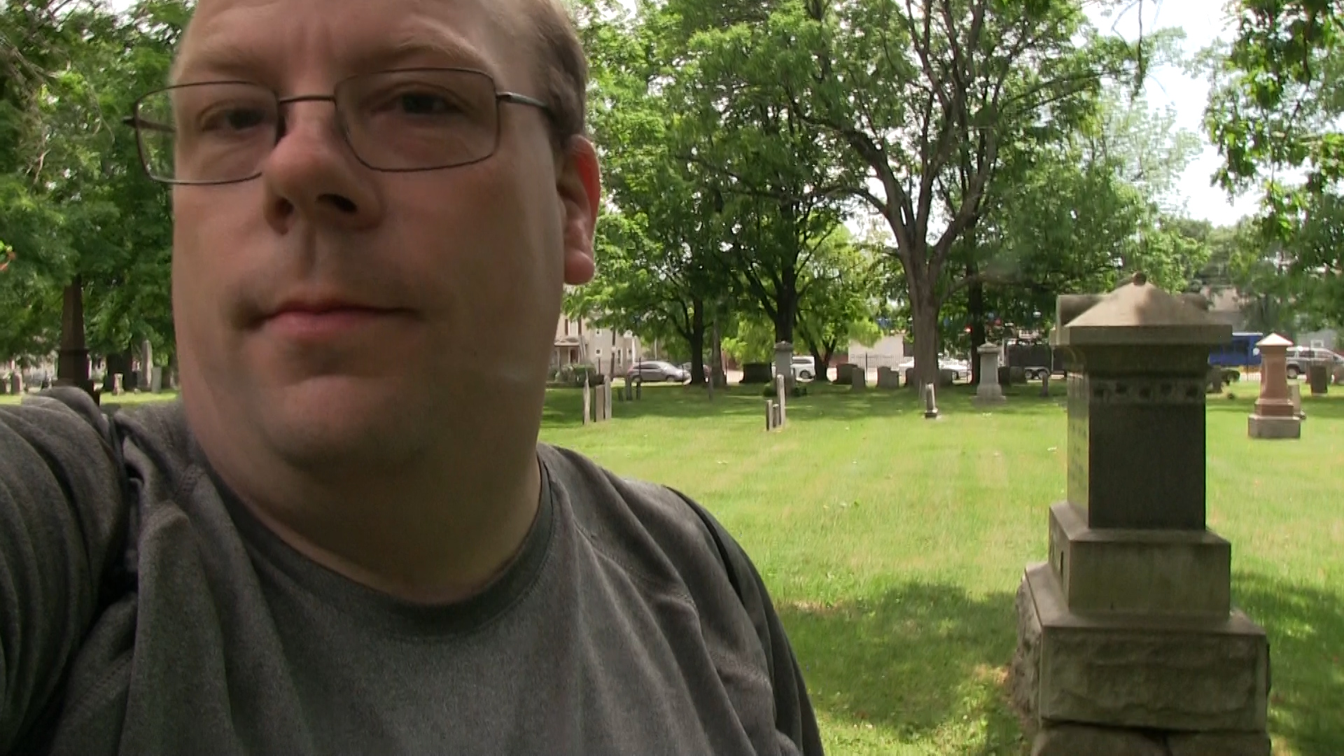 A screen grab from today's adventure at the cemetery.