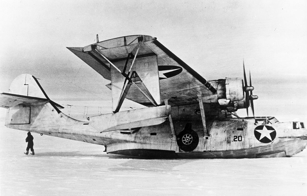 OA-10 Catalina on the ice in Greenland after a rescue.